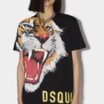 Dsquared2 Iconic D2 Tiger T-Shirt D2 BLACK
