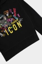 Dsquared2 Iconic D2Kids Hoodie BLACK - Image 4