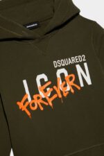 Dsquared2 Iconic D2Kids Hoodie BLACK/WHITE - Image 3