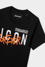 Dsquared2 Iconic D2Kids Icon Forever T-Shirt BLACK - Image 4