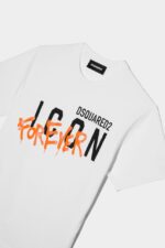Dsquared2 Iconic D2Kids Icon Forever T-Shirt WHITE/BLACK - Image 4