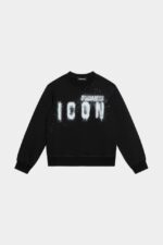 Dsquared2 Iconic D2Kids Icon Spray Sweatshirt BLACK/WHITE