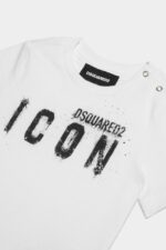 Dsquared2 Iconic D2Kids Icon Spray T-Shirt WHITE - Image 3