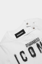 Dsquared2 Iconic D2Kids Icon Spray T-Shirt WHITE - Image 4