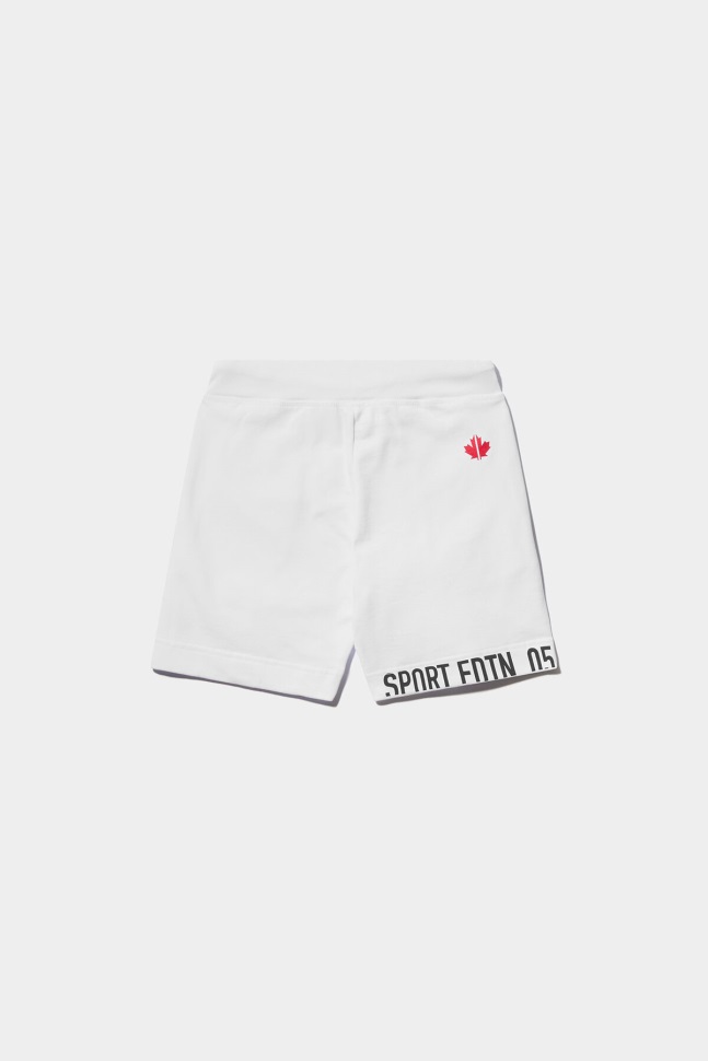 Dsquared2 Iconic D2Kids Sport Edtn.05 Shorts WHITE/BLACK - Image 2