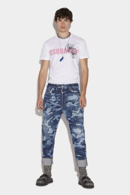 Dsquared2 Iconic Dark Camouflage Wash Combat Jeans