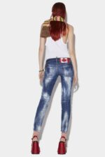 Dsquared2 Iconic Dark Cloudy Bleach Wash Jennifer Jeans - Image 2