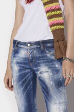 Dsquared2 Iconic Dark Cloudy Bleach Wash Jennifer Jeans - Image 4