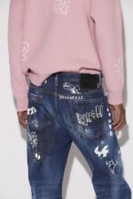 Dsquared2 Iconic Dark Graffiti Wash Big Brother Jeans - Image 5