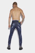 Dsquared2 Iconic Dark Ripped Bleach Wash Super Twinky Jeans - Image 2