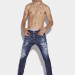 Dsquared2 Iconic Dark Ripped Bleach Wash Super Twinky Jeans
