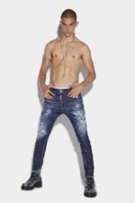 Dsquared2 Iconic Dark Ripped Bleach Wash Super Twinky Jeans