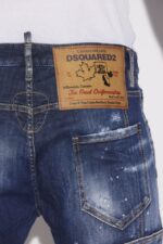 Dsquared2 Iconic Dark Ripped Blue Wash Tidy Biker Jeans - Image 4