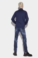 Dsquared2 Iconic Dark Ripped Red&Blue Spots Wash Coll Guy Jeans - Image 2