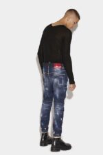 Dsquared2 Iconic Dark Splatter&Light White Paint Wash Elastic Combat Jeans - Image 2
