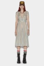 Dsquared2 Iconic Deep-V Longuette Dress FANTASY D2 - Image 3