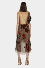 Dsquared2 Iconic Devore Asymmetrical Flower Dress - Image 2