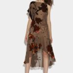 Dsquared2 Iconic Devore Asymmetrical Flower Dress