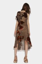 Dsquared2 Iconic Devore Asymmetrical Flower Dress
