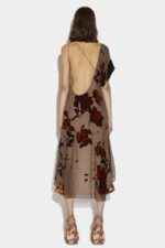 Dsquared2 Iconic Devore Asymmetrical Flower Dress - Image 4