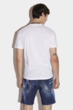 Dsquared2 Iconic Doodle Flag Cool T-Shirt D2 WHITE - Image 2