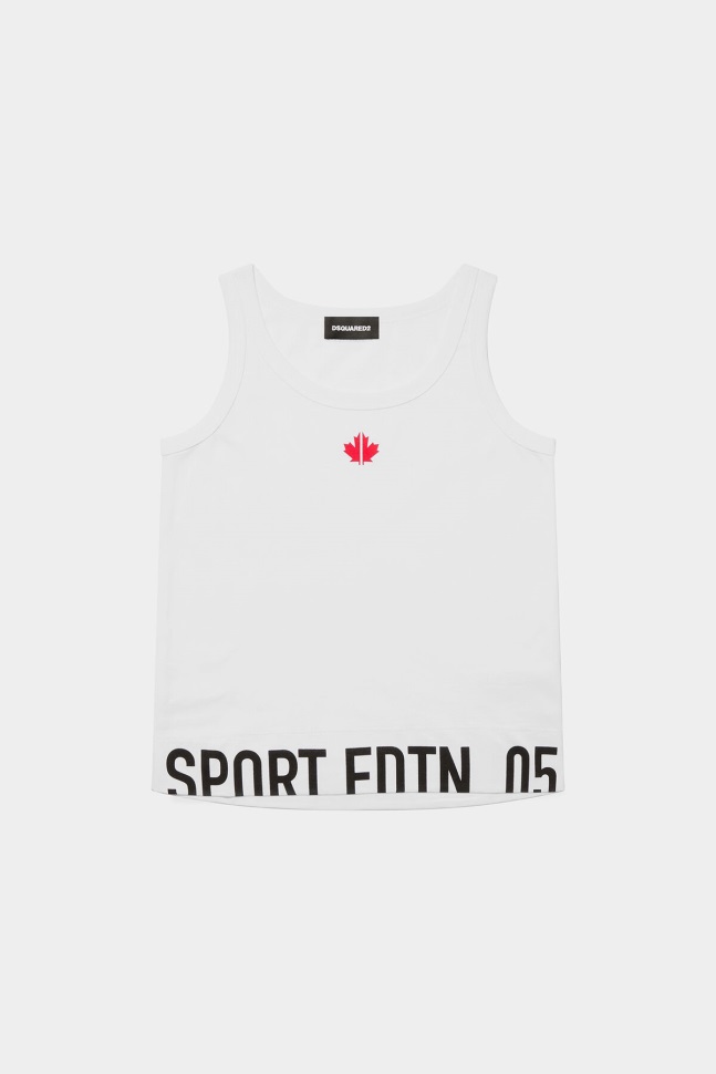 Dsquared2 Iconic DS2 Kids Sport Edtn.05 Tank Top WHITE - Image 1