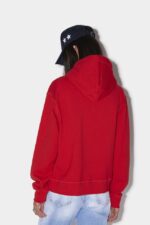 Dsquared2 Iconic Dsq2 Bro Hoodie RED/BLACK - Image 2