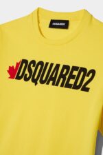 Dsquared2 Iconic ECLIPSE BLUE/LEMON YELLOW DS2 Kids T-Shirt - Image 3