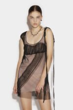 Dsquared2 Iconic Empire Mini Dress SANDAL WOOD/BLACK - Image 3