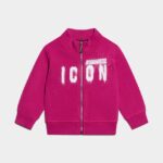 Dsquared2 Iconic FUCHSIA D2Kids Icon Spray Zipped Sweater