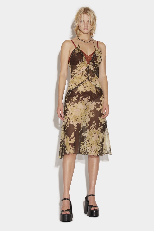 dsquared2_iconic_gathered_midi_dress.jpg Dsquared2 Iconic Gathered Midi Dress - Image 1