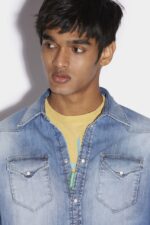 Dsquared2 Iconic Green Tab Cotton Western Shirt BLUE D2 - Image 3