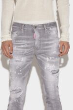 Dsquared2 Iconic Grey Denim Wash Skater Jeans - Image 3