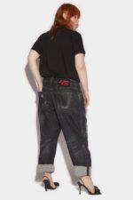 Dsquared2 Iconic Honey Black Wash Curvy Baggy Jeans - Image 2