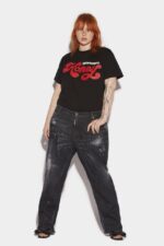 Dsquared2 Iconic Honey Black Wash Curvy Baggy Jeans - Image 3