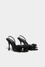 Dsquared2 Iconic Honey Bow Heeled Sandals Black - Image 3