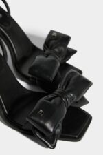Dsquared2 Iconic Honey Bow Heeled Sandals Black - Image 4