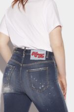 Dsquared2 Iconic Honey Dark Wash High Waisted Bell Bottom Jeans - Image 5