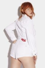 Dsquared2 Iconic Honey High Waist Hot Pants D2 WHITE - Image 2