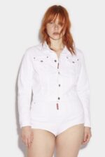 Dsquared2 Iconic Honey Twiggy Jean Jacket D2 WHITE