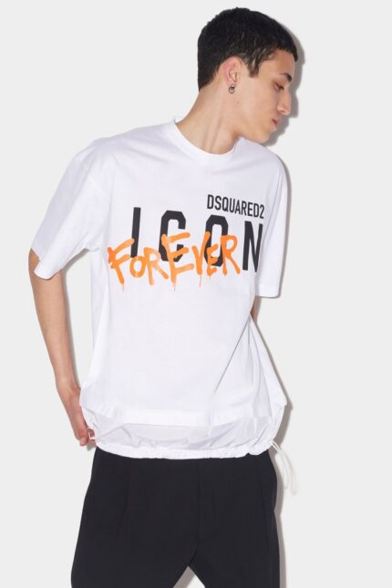 Dsquared2 Iconic Icon Forever Cool T-Shirt WHITE/BLACK