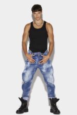Dsquared2 Iconic Icon Forever Medium Wash Combat Jeans - Image 2