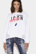 Dsquared2 Iconic Icon Forever Sweatshirt WHITE - Image 3