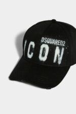 Dsquared2 Iconic Icon Spray Baseball Cap D2 BLACK - Image 5