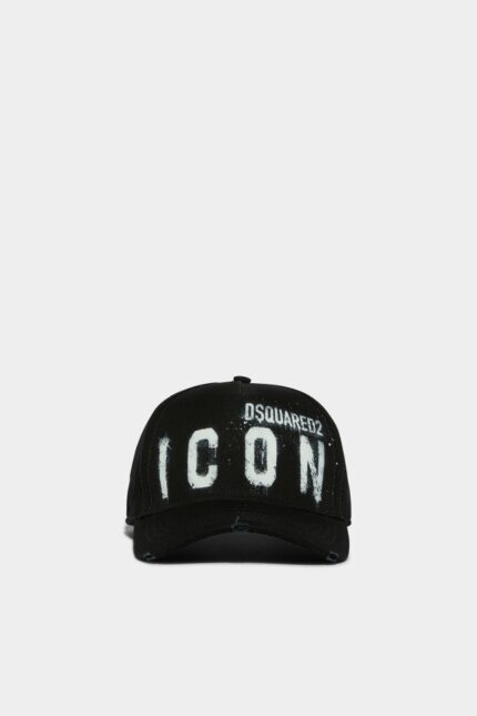 Dsquared2 Iconic Icon Spray Baseball Cap D2 BLACK