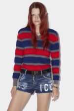 Dsquared2 Iconic Icon Spray Denim Shorts