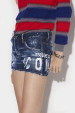 Dsquared2 Iconic Icon Spray Denim Shorts - Image 3