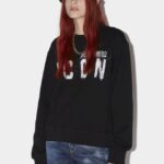 Dsquared2 Iconic Icon Spray Sweatshirt D2 WHITE/BLACK