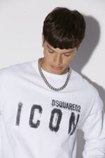 Dsquared2 Iconic Icon Spray Sweatshirt WHITE - Image 3