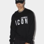 Dsquared2 Iconic Icon Spray Sweatshirt WHITE/BLACK